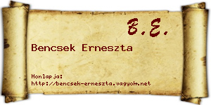 Bencsek Erneszta névjegykártya